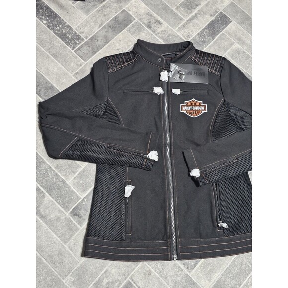 New Harley-Davidson Forever Harley Mesh Jacket Women's Sz MED Black 98402-23VW - Picture 2 of 12